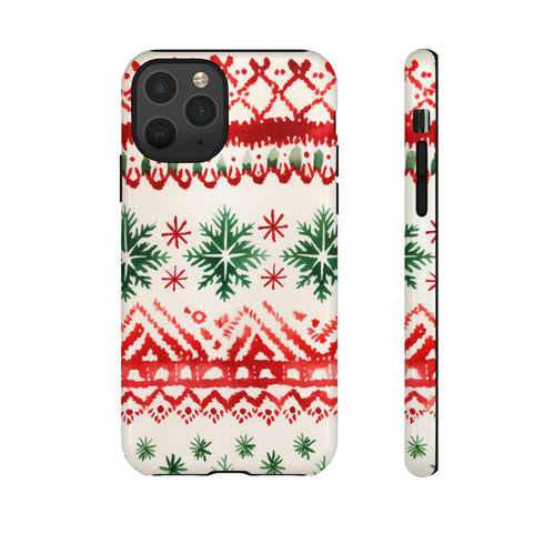 Watercolor Study of Christmas Patterns - Impact Resistant Phone Case iPhone 11 Pro Glossy